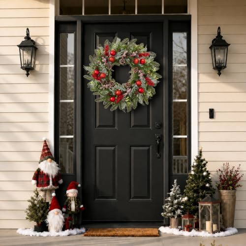24 Inch Christmas Wreaths for Front Door-Pine Artificial Christmas Wreath
