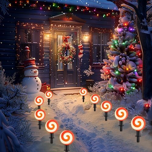 Ultimate Unicorn Christmas Decoration Lollipop Pathway Lights Red