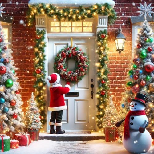 2 Pack 12" Metal Wreath Hanger for Front Door Non-Scratch, Gold