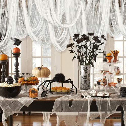 400" x 85" White Halloween Creepy Cloth Halloween Yard Outdoor Decoration