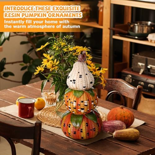 Fall Decorations for Home, Artificial Corn Decorative Pumpkins Figurines