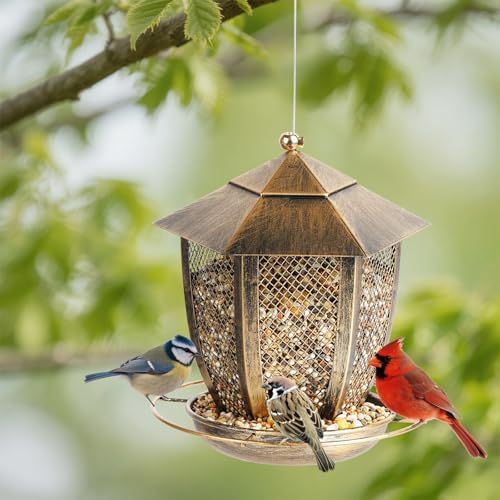 LBTING Bird Feeder, Wild Bird Feeders, Hexagon Lantern-Shaped