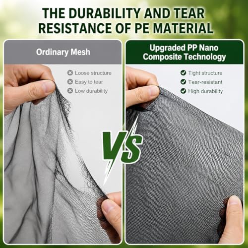 4 x10 ft Black Garden Netting Row Cover, Ultra Fine Mesh for Protection Row Cover Raised Bed Screen Mesh Greenhouse Mosquito Net, Protecting Tree Plants Vegetable Flowers Fruits