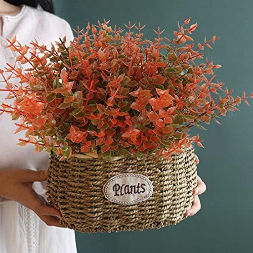 RECUTMS 8 Bundles Artificial Fall Mums Flowers No Fade Faux Autumn Plants