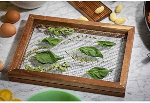 Tablecraft 11088 Herb Drying Rack, Natural, 13.75-inch Length, Acacia Wood