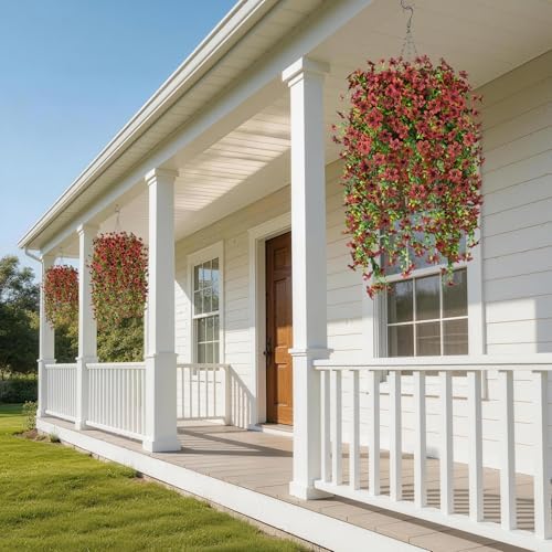 INQCMY Artificial Fake Hanging Flowers Plants for Outdoor Fall Decoration