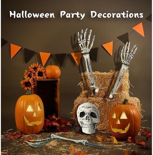 Halloween Skeleton Hands Stakes Yard Plastic Realistic Zombie Ghost Arm