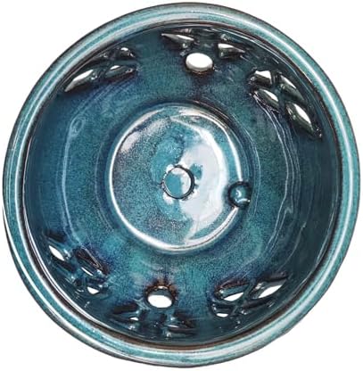 W&W Orchid Pot with Holes and Saucer for Repotting, Teal, 6.5"