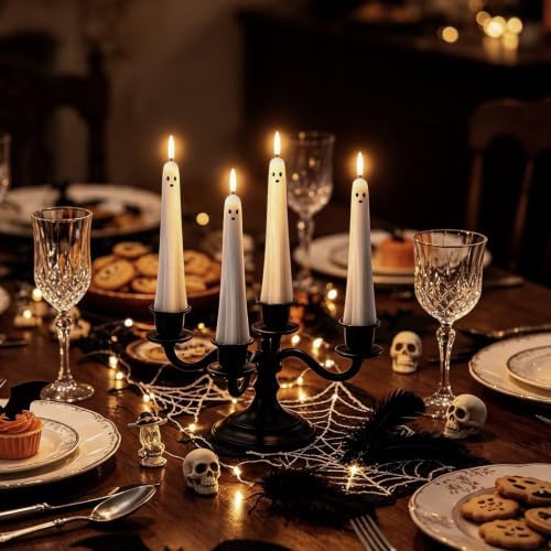 Ghost Flameless LED Taper Candles Battery Operated Remote Timer