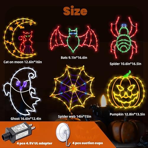 TRWYMZ Halloween Decorations - 16" Halloween Window Silhouette Lights