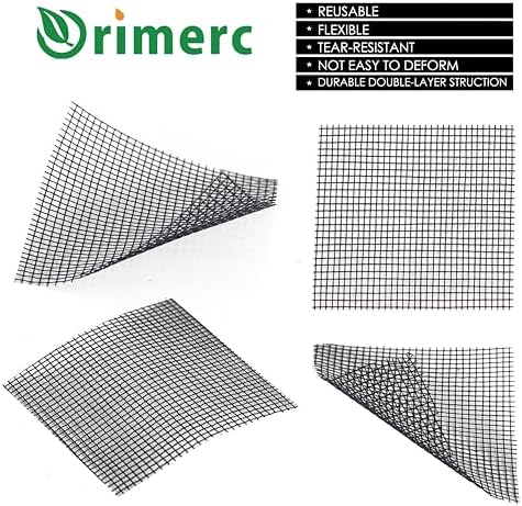 200 Pcs Plant Pot Bottom Hole Mesh Pad Cover, Keep Soil from Falling Out Drainage Hole, 2" Square Potted Bonsai Succulent Flower Planter Grid Mat Screen Gardening Gasket, with 30ft Self Watering Rope