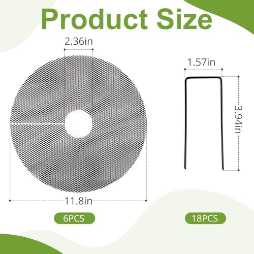 6 Pack 11.8" Cuttable Plant Pot Grids with 18 Stakes, Soil Cover & Cat & Animal Digging Stopper for Indoor Outdoor Garden Plants
