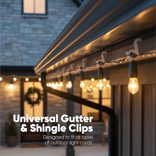 Holiday Joy Mighty Clip Hooks for Outdoor String Lights, 200 Pack