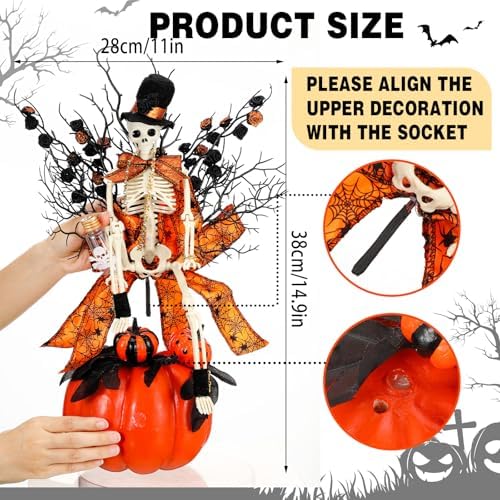 Daifunli Halloween Table Centerpieces Decorations, Skull Pumpkin