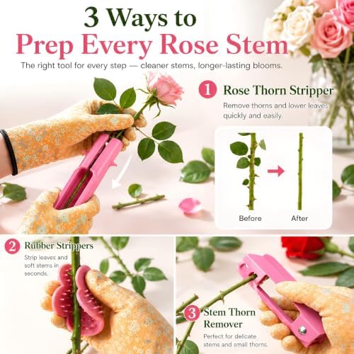 Rose Thorn Stripper Tool w/Repot Mat Wedding Florist Home Flower Arrngement