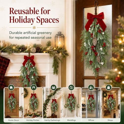 2 Pack 16 Inch Christmas Mistletoe Decoration