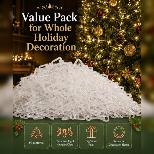 Geegoods Christmas Light Clip,240 Pcs Plastic Outdoor Weatherproof