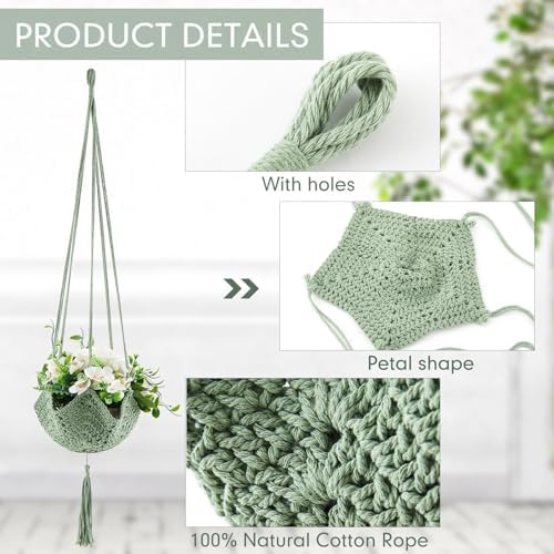 Shappy 2 Pack Boho Macrame Plant Hanger for Indoor