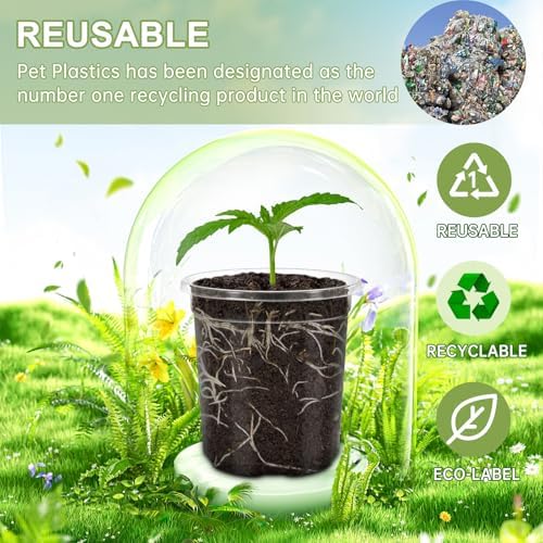 30 Pack Clear Nursery Plant Pots, 4 Inch with Drainage Holes, 20 Labels