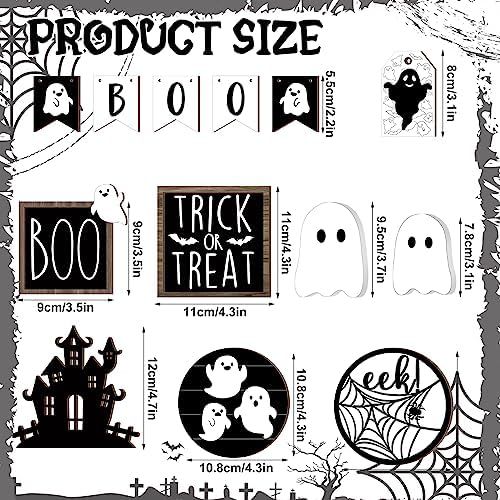 Umigy 15 Pcs Halloween Decor for Home Ghost Tiered Tray Decor Set