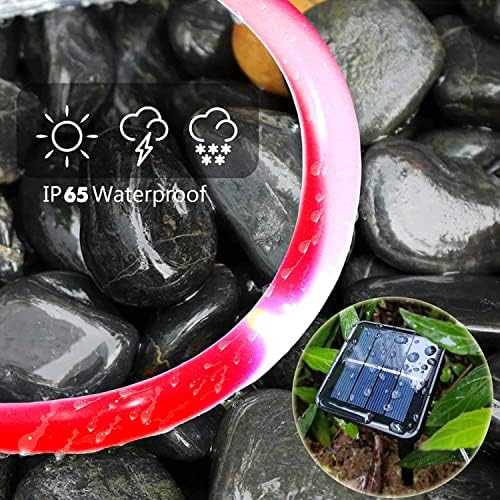 Honche Solar Rope Light 33FT 100L Outdoor Candy Cane Rope Lights Weatherproof for Terrace Tree Fence Patio Garden Yard Home Wedding Birthday Vacation Holiday Christmas Decor(Candy)