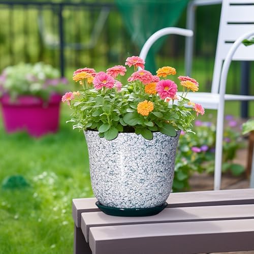 Ceramic Pots for Plants, 8 Inch Plant Pot for Indoor, Green