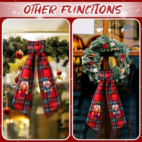 Wreath Sash for Front Door Christmas Embroidery Monogram