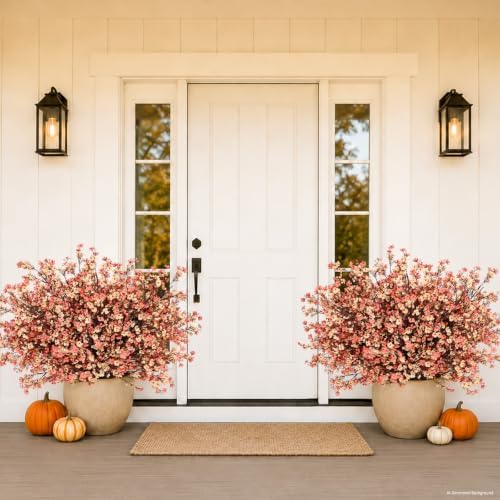 30 Pcs Baby Breath Flowers Artificial Bulk, Fake Fall Flowers, Beige Brown