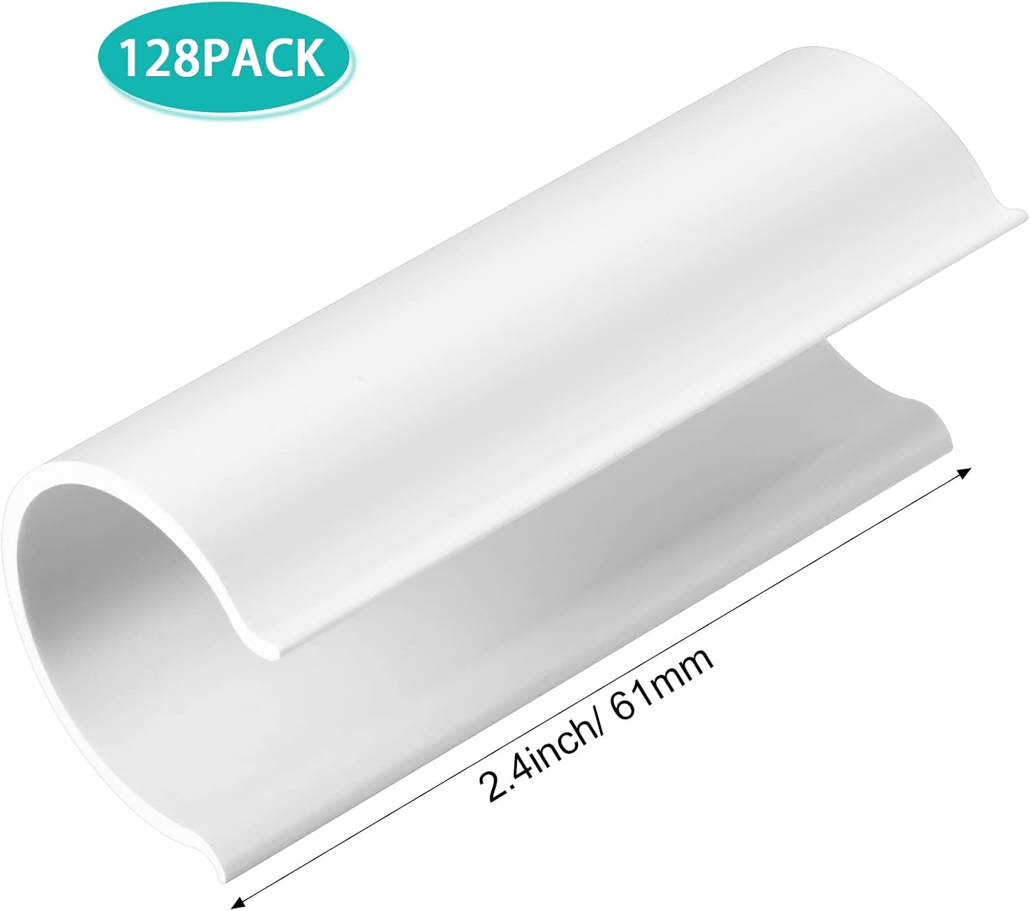 Jetec 128 Pieces PVC Pipe Clips Covers 2.4 Inches Long Greenhouse Clamps for Netting for Greenhouses Garden Shelters