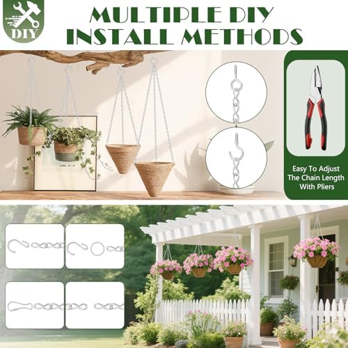 Dpyrrhic 236 Inch Silver Hanging Chain,Hanging Basket Chain for Planter