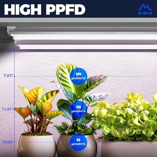 Barrina T8 LED Grow Light 4FT, Full Spectrum, Pinkish White, 4 Packs
