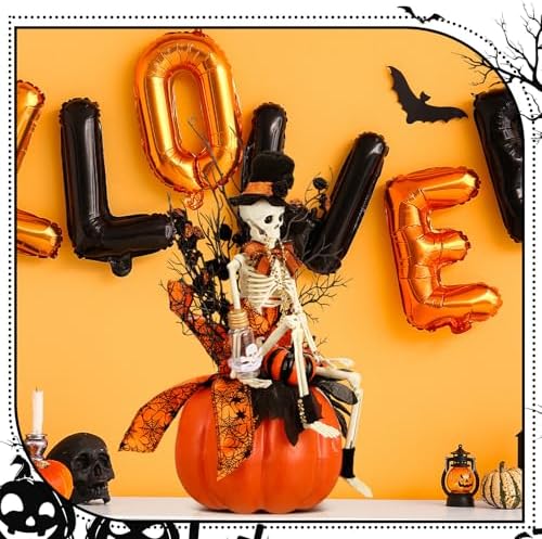 Daifunli Halloween Table Centerpieces Decorations, Skull Pumpkin