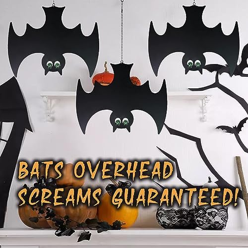Bats Hanging Halloween Decorations with Glowing Eyes Spooky Stylish Décor