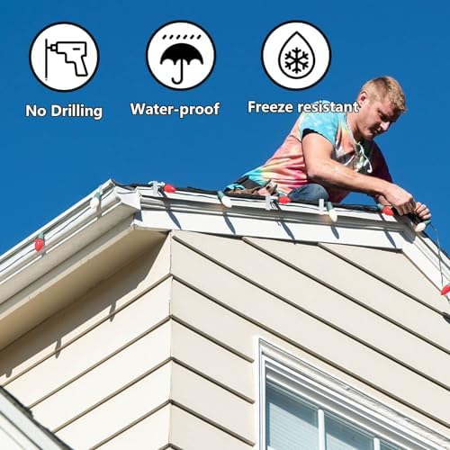 200 Pcs Christmas Light Clips Outdoor 1"-1 5/8" for Roof Gutters