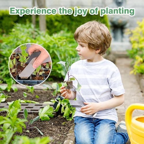 2 Pcs Seedling Transplant Tongs- 6.7 Inch Stainless Steel Gardening Plants Transplant Tongs- Seedling Remove Transplant Pliers for Reducing Root Damage