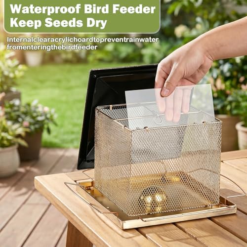 Bird Feeder, Heavy Duty Metal Bird Feeders for Outdoor Hanging