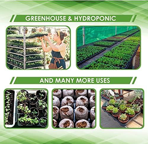 6 Pack Premium Quality Seedling Trays, Microgreens Growing Trays, No Drain Holes, Heavy Duty, Durable Plastic, 1.5mm Thick, Plants Drip Tray, Best for Sprouting Vegetables and Wheatgrass