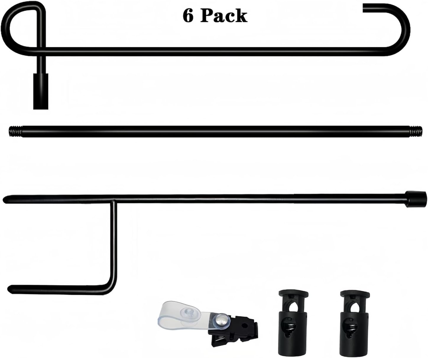 Garden Flag Pole Stand Holder, 6 Pack Garden Flags for Outside with Flag Stopper and Clip Waterproof Powder-Coated