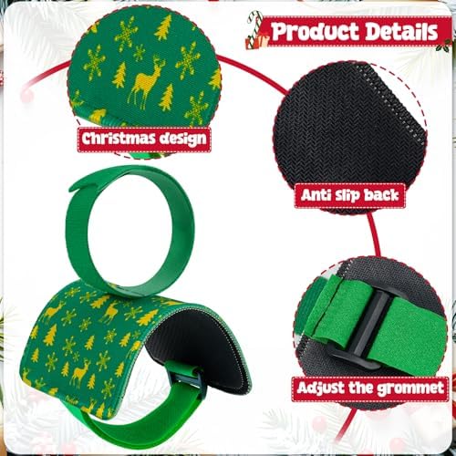 8PCS Adjustable Christmas Garland Ties for Banister with Non-Slip Padding