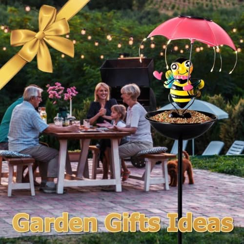 Solar Bird Feeders for Outdoors, Bee Garden Decor with Umbrella Light