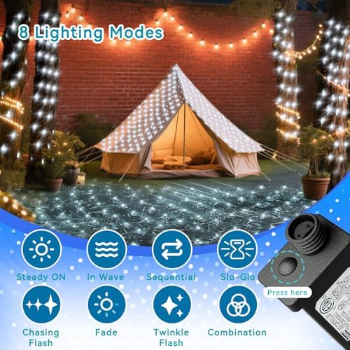 LitHome 21FT x 5FT Christmas Net Lights Outdoor Mesh Lights Connectable