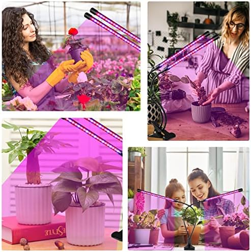 Grow Lights for Indoor Plants, Full Spectrum Dual-Head Clip Plant Lights