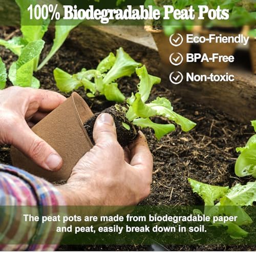 INCIKITI Biodegradable Peat Pots for Seedling - 120 Pack 3.15 inch Biodegradable Plant Seed Starters Kits with 30 Plant Labels, Garden Germination Nursery Pots for Flower Vegetable Seed Germination