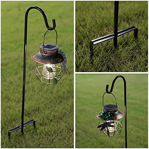 EXCMARK Shepherd Hook Adjustable Height 32/24/16’’ 1/2 inch Thick Use at Weddings, Hanging Solar Lights, Lanterns, Bird Feeders, Metal Hanger Hook (Black,32inch). U.S. Patent. (Pack of 2)