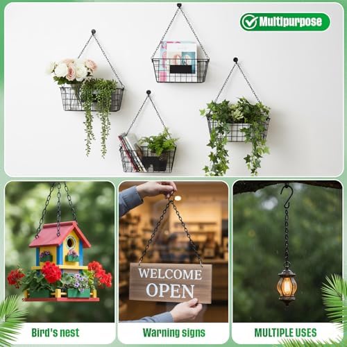 Outus 4 Pack Hanging Chain for Bird Feeders Planters, 9.5 Inch, Black