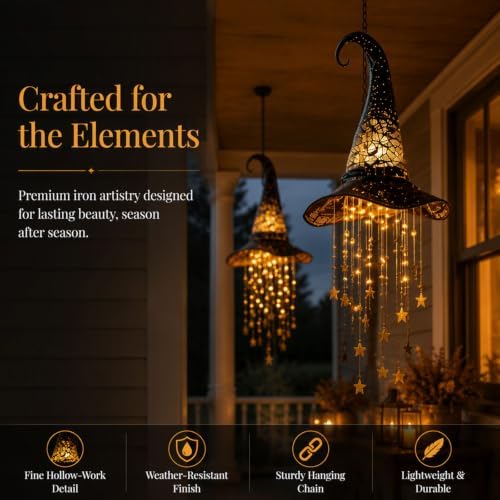 Halloween Witch Hat Hanging Decor Light