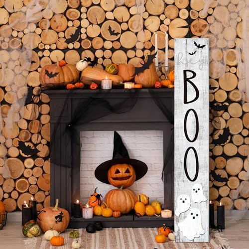 Halloween Boo Porch Sign 47" Halloween Wooden Welcome Sign