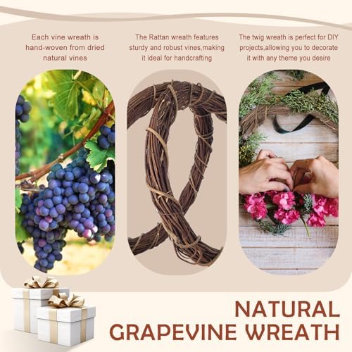 18 Inch Large Grapevine Wreath Base, 2 Pack