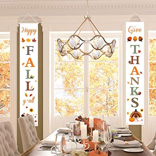 DAZONGE Thanksgiving Porch Banners for Indoor & Outdoor Fall Decorations