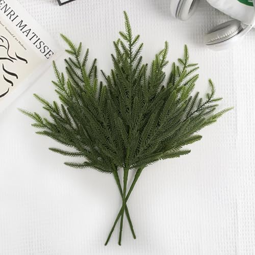 joyhalo 12 Pcs 18" Gradient Greenery Norfolk Pine Stems